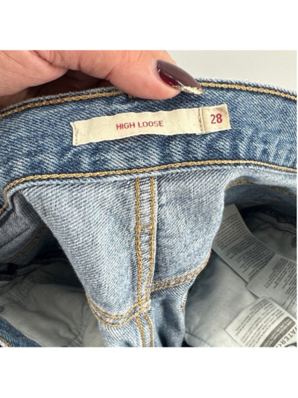 Levi's jeans Premium High Loose Jeans ripped knees distressed y2k 90's frayed 28 - Picture 4 of 11